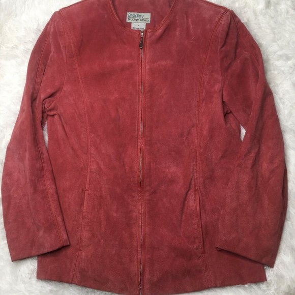 Bradley Bayou Medium Red Full Zip 100% Genuine Lea - Picture 2 of 8